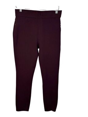 SPANX The Perfect Pant Ankle Burgundy Cropped Skinny Stretch Women's M